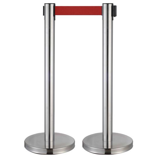 Poteaux de guidage à sangle chromé