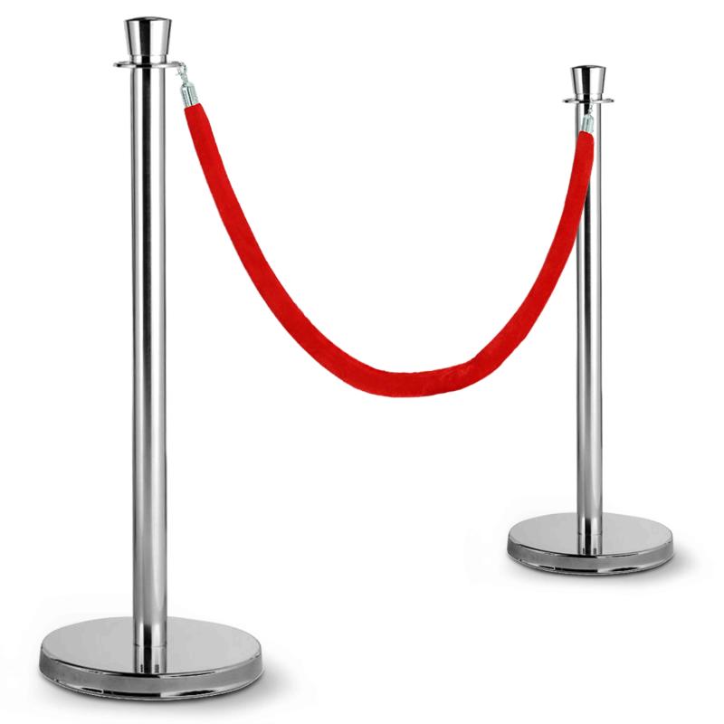 Cordon rouge en velours pour poteaux de guidage