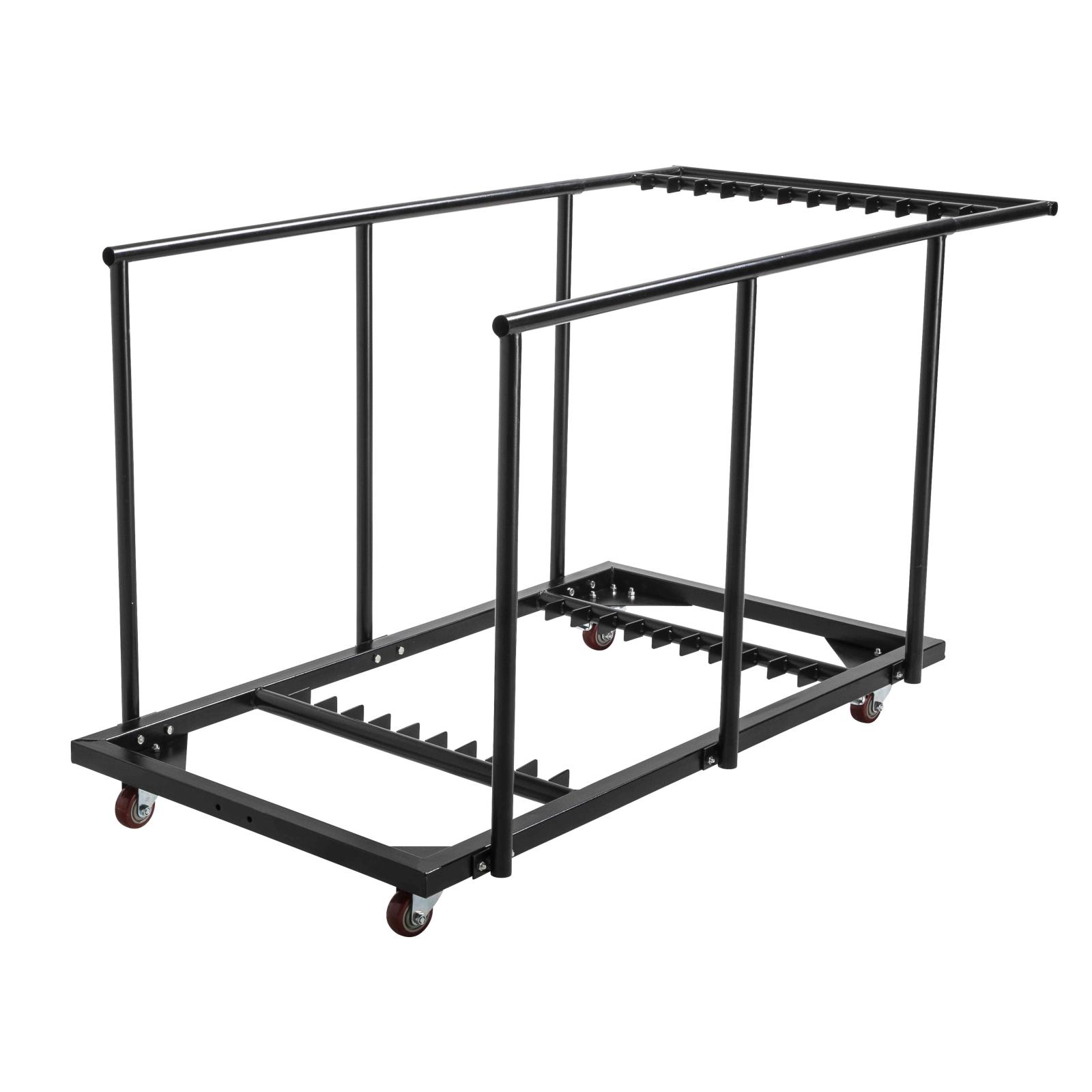 Ensemble 18 tables pliantes en PEHD 180 cm + chariot de transport