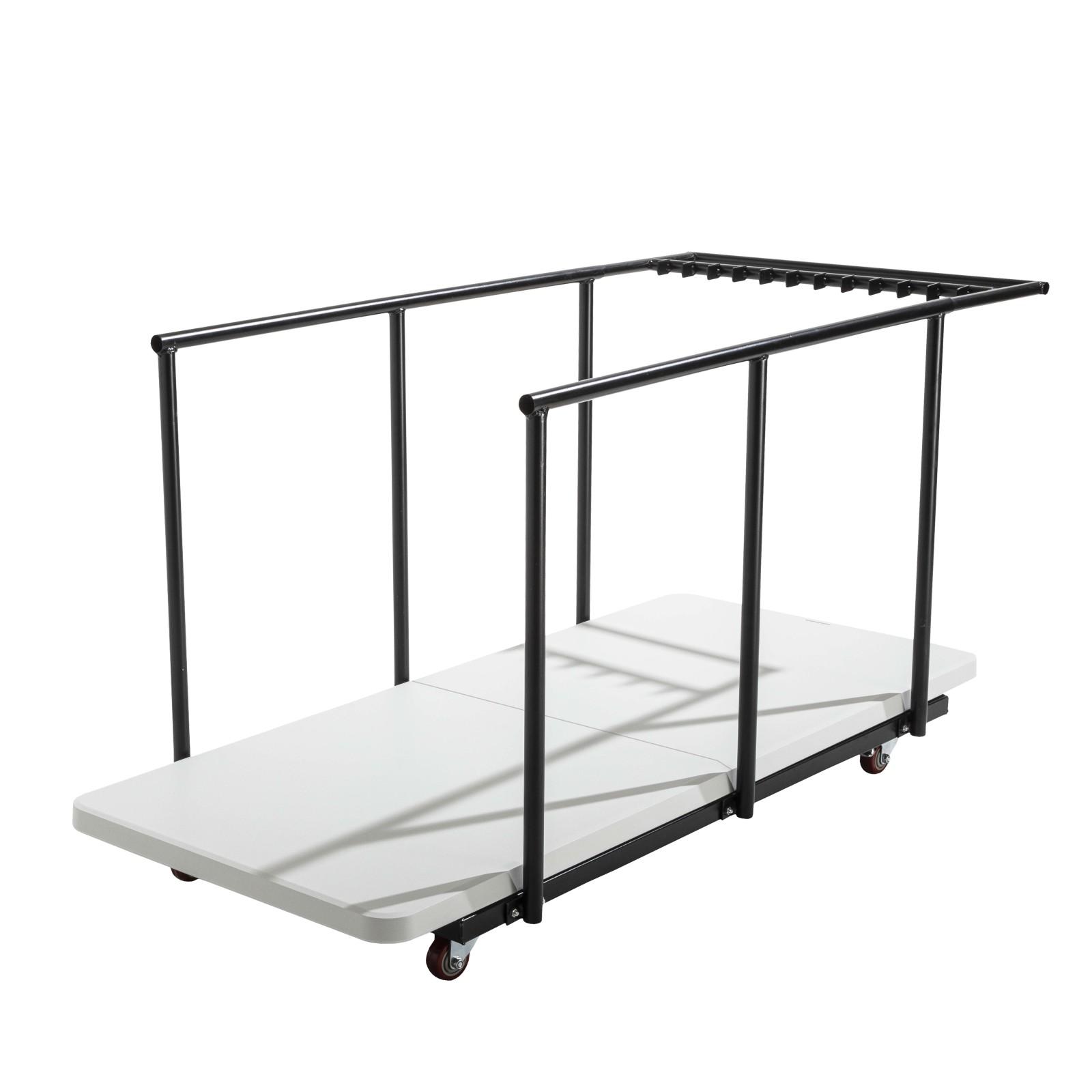 Ensemble 18 tables pliantes en PEHD 180 cm + chariot de transport
