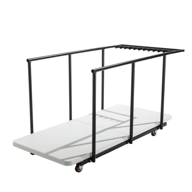 Ensemble 18 tables pliantes en PEHD 180 cm + chariot de transport
