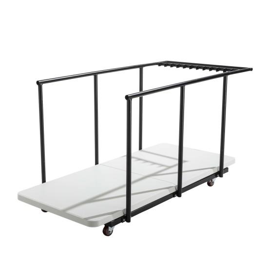 Ensemble 18 tables pliantes en PEHD 180 cm + chariot de transport