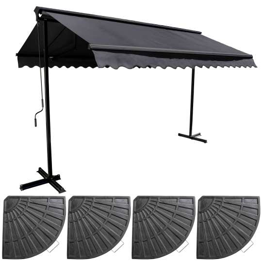 Store double pente 3 x 3 m + 4 dalles lestées | Mobeventpro