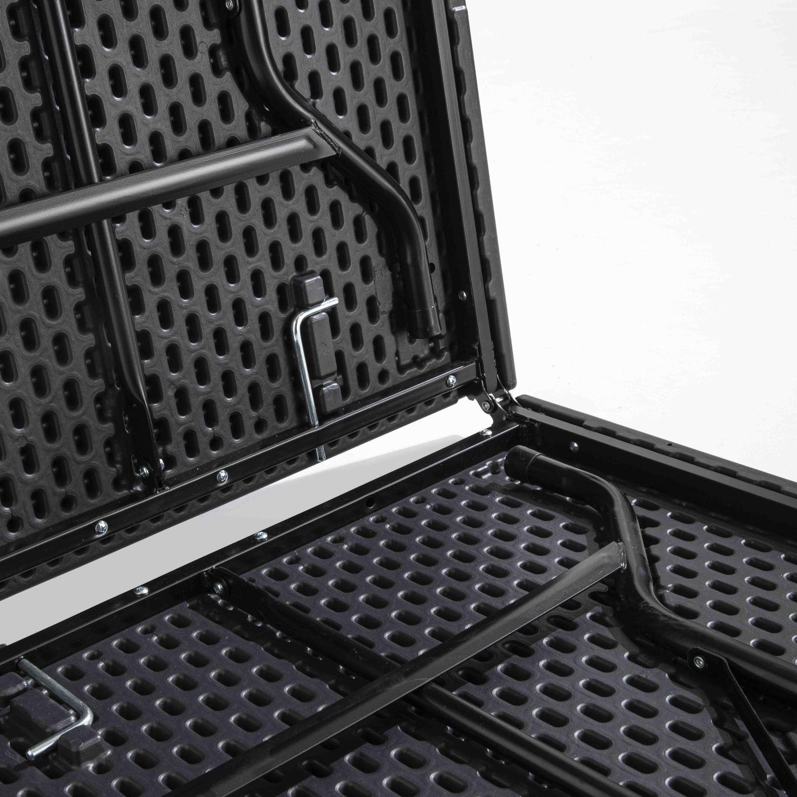 Table pliante noire en PEHD 180cm - 8 places