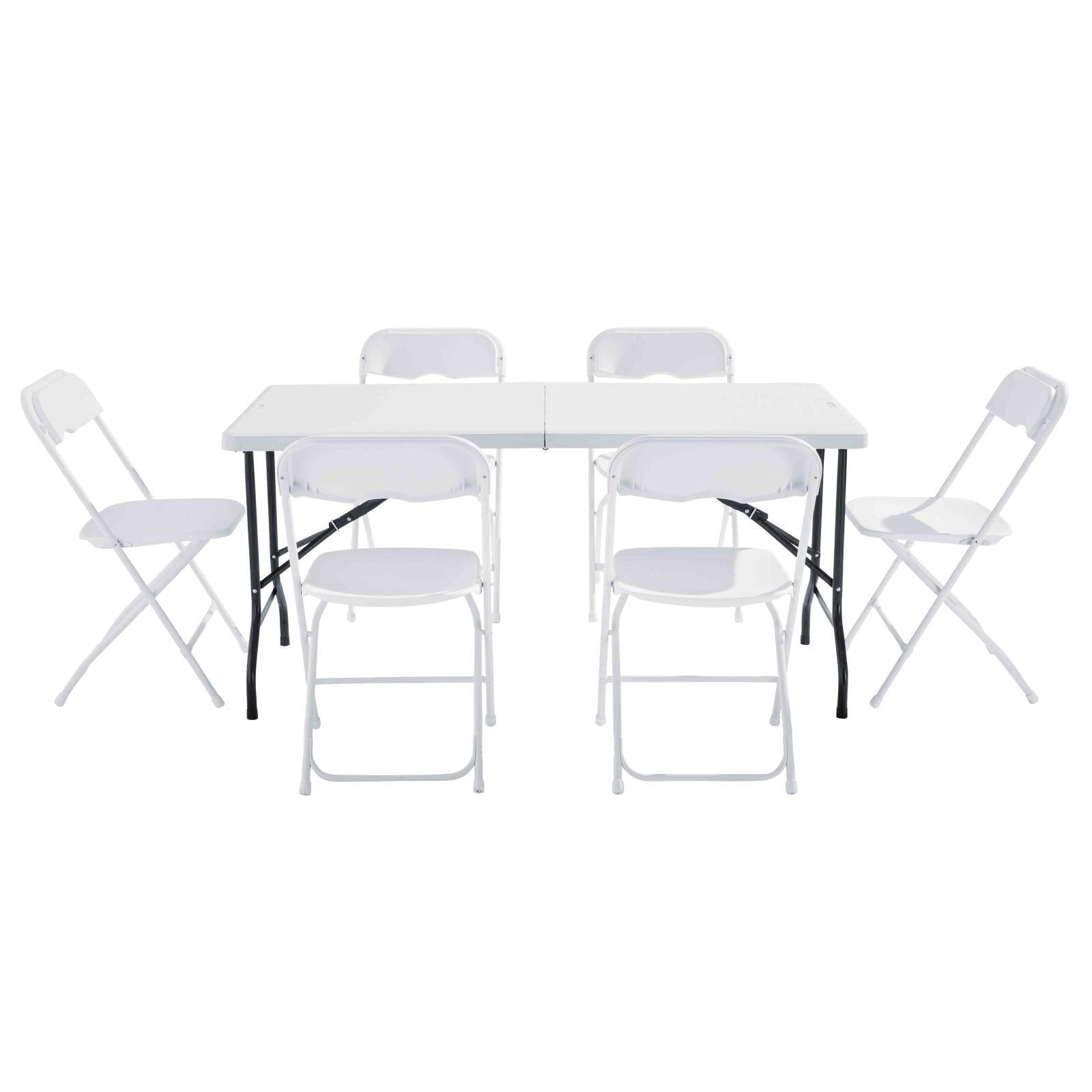 Table et chaises pliantes 152cm 6 places PEHD
