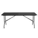 Lot de 10 tables pliantes noires en PEHD 180cm - 8 places