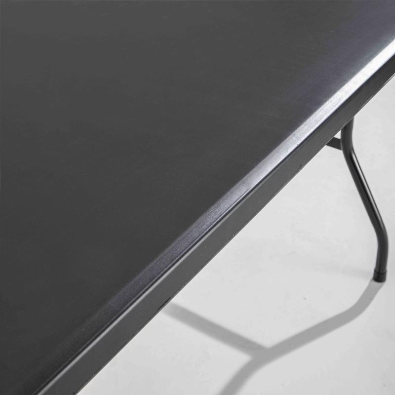 Lot de 10 tables pliantes noires en PEHD 180cm - 8 places