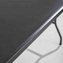 Lot de 5 tables pliantes noires en PEHD 180cm - 8 places