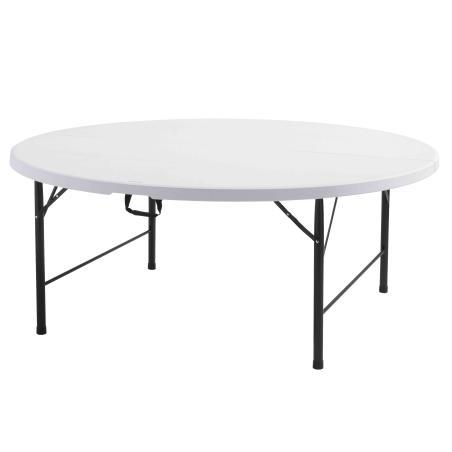 Lot de 10 tables pliantes rondes blanches ∅180cm en PEHD