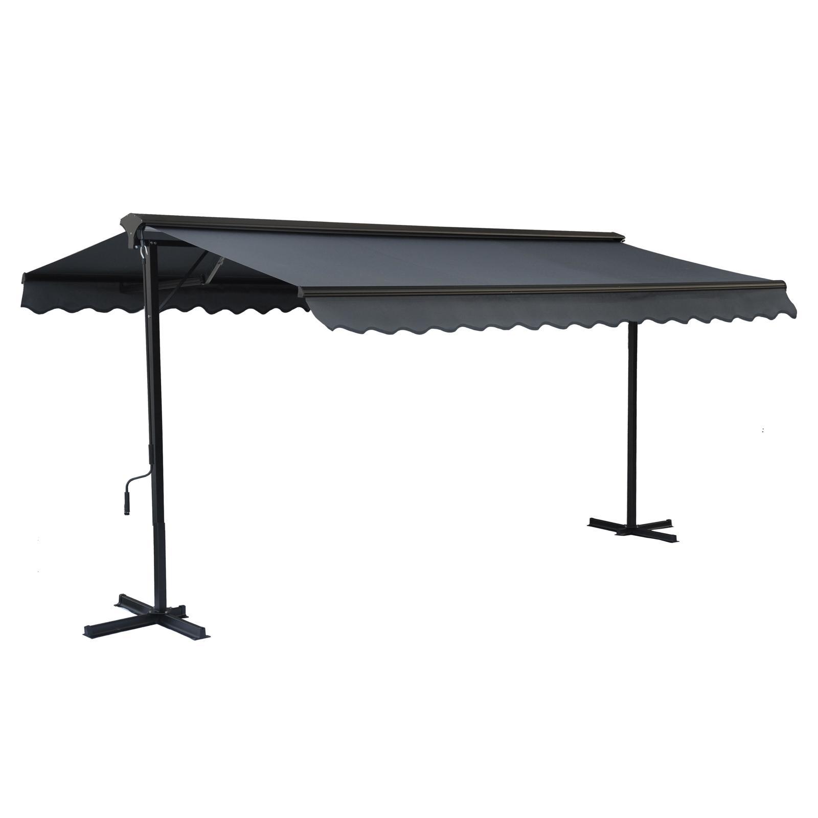 Store double pente en aluminium avec coffre - 3x4m