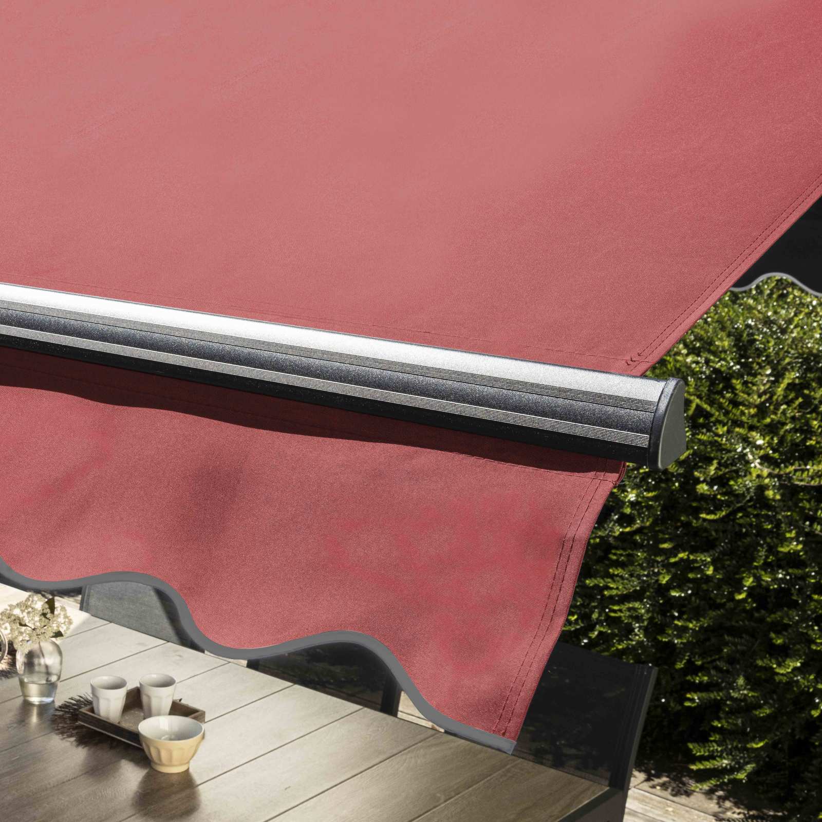 Store double pente en aluminium avec coffre - 3x4m