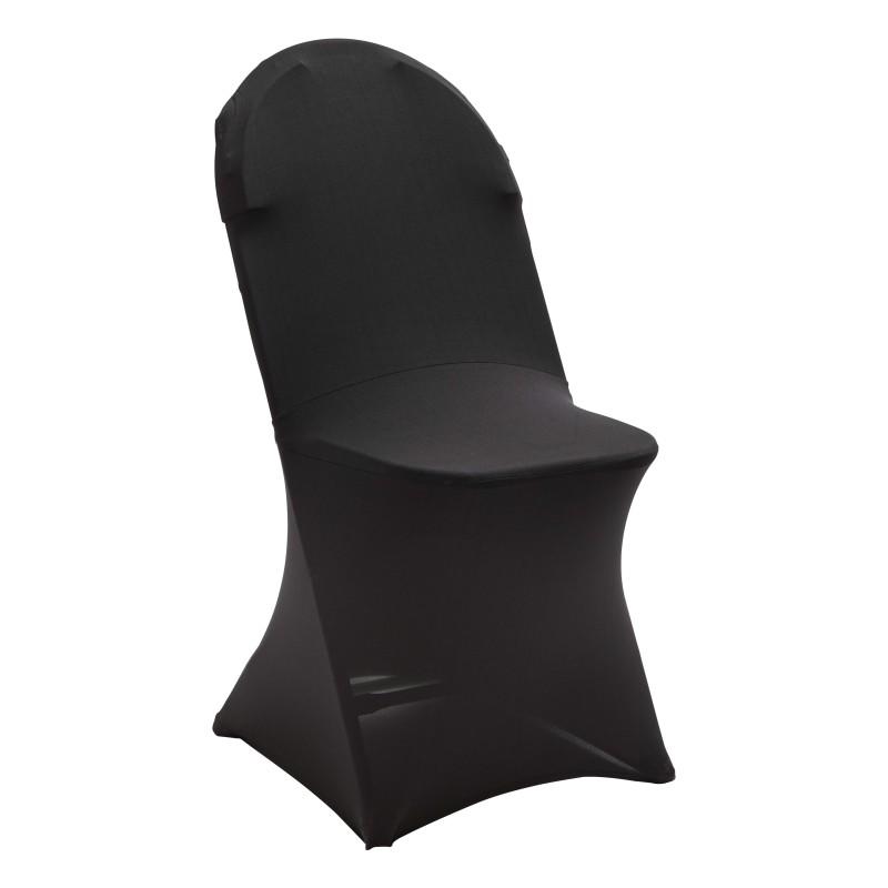 Housse élastique noire pour chaise de réception pliante