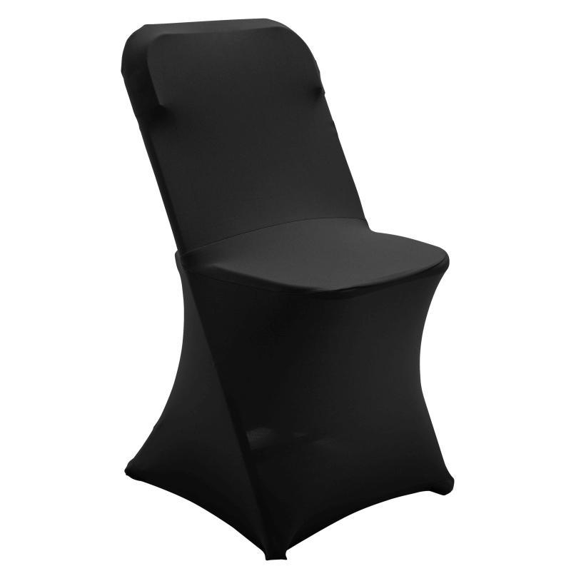 Housse élastique pour chaise pliante noire