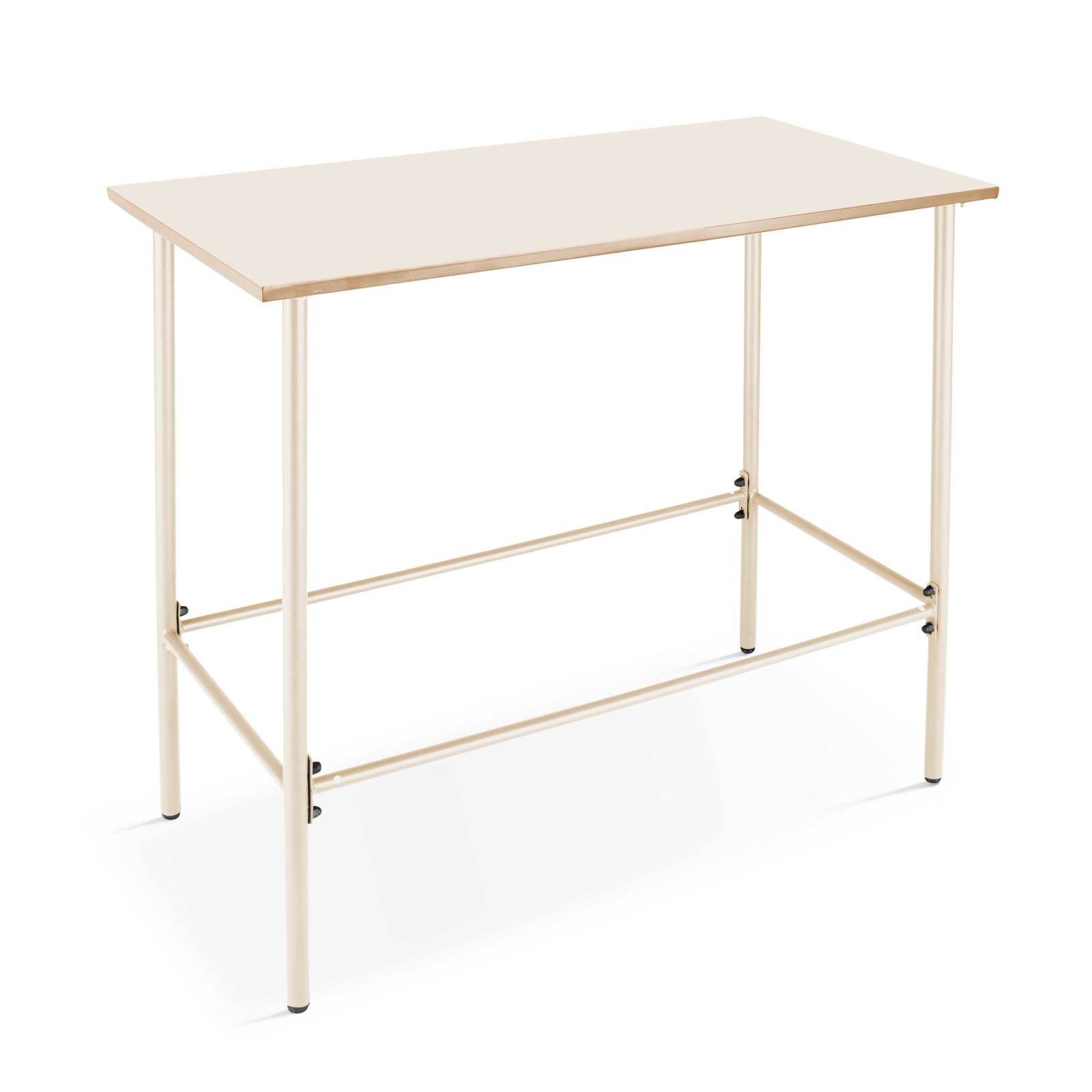 Table haute rectangulaire en métal 120 cm - 6 places