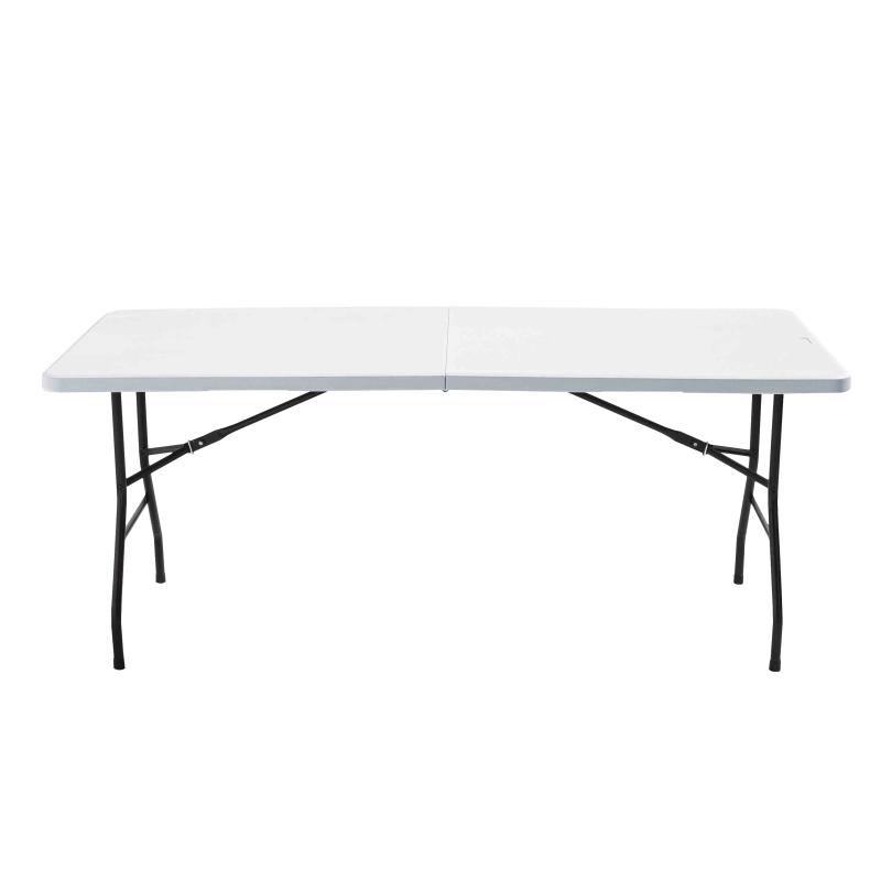Table pliante en PEHD 180 cm 8 places + nappe drapée noire