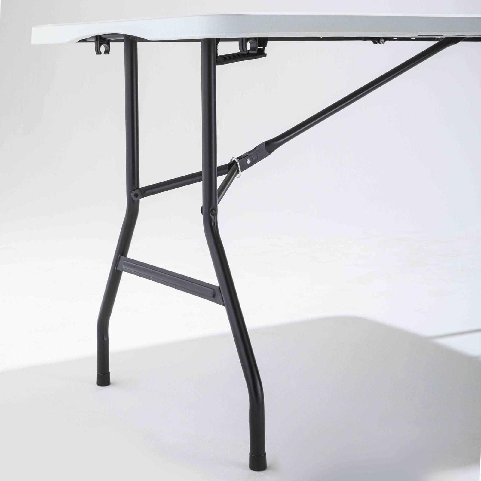 Table pliante en PEHD 180 cm 8 places + nappe drapée noire