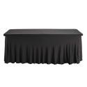 Table pliante en PEHD 180 cm 8 places + nappe drapée noire
