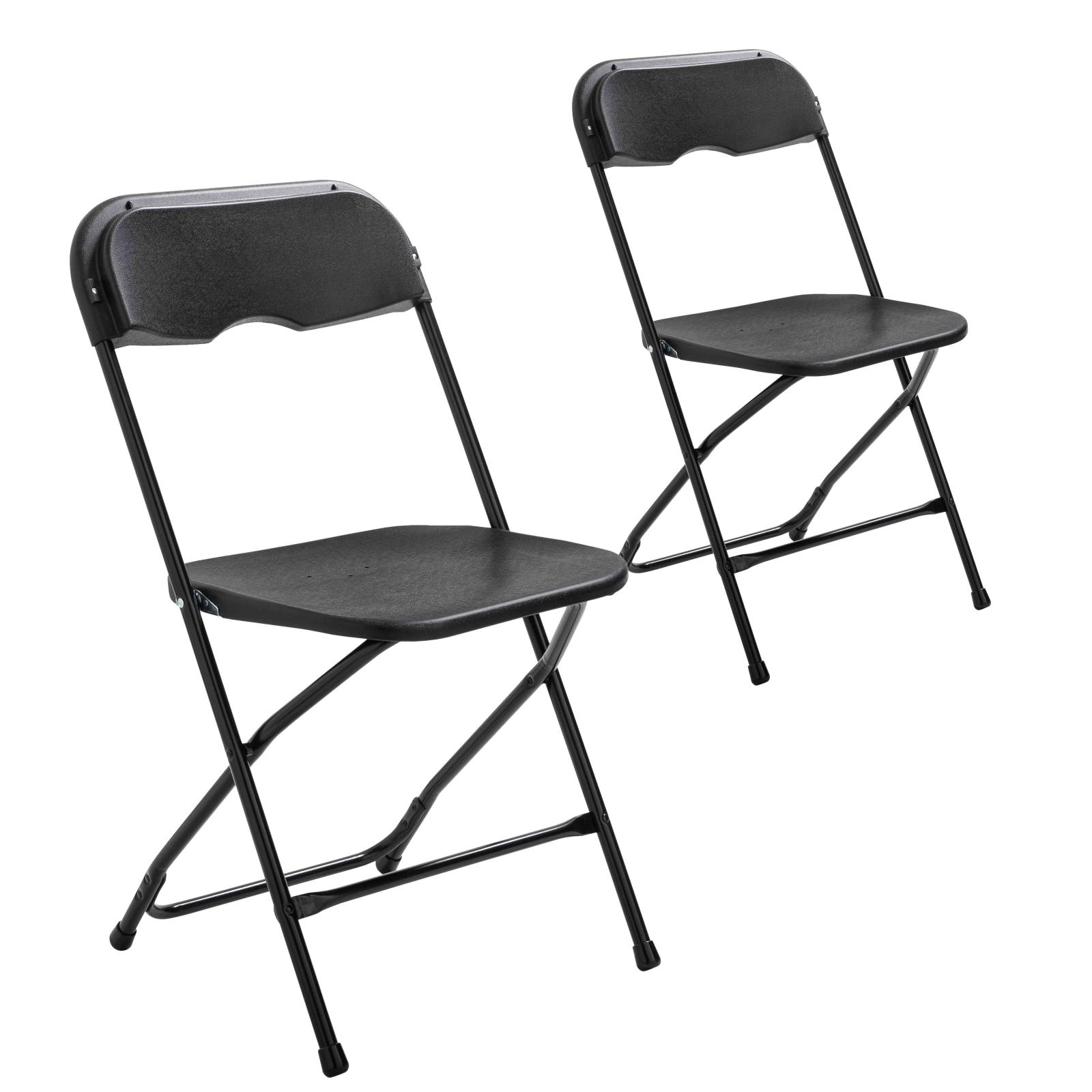 2 chaises pliantes noires de réception