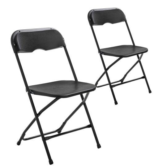 2 chaises pliantes noires de réception