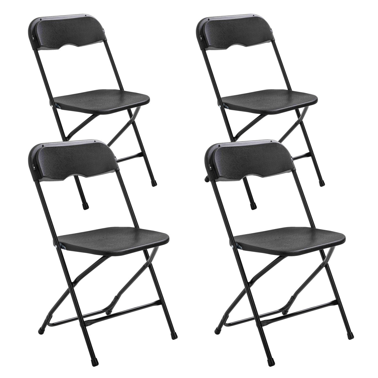 Lot de 4 chaises pliantes noires de réception