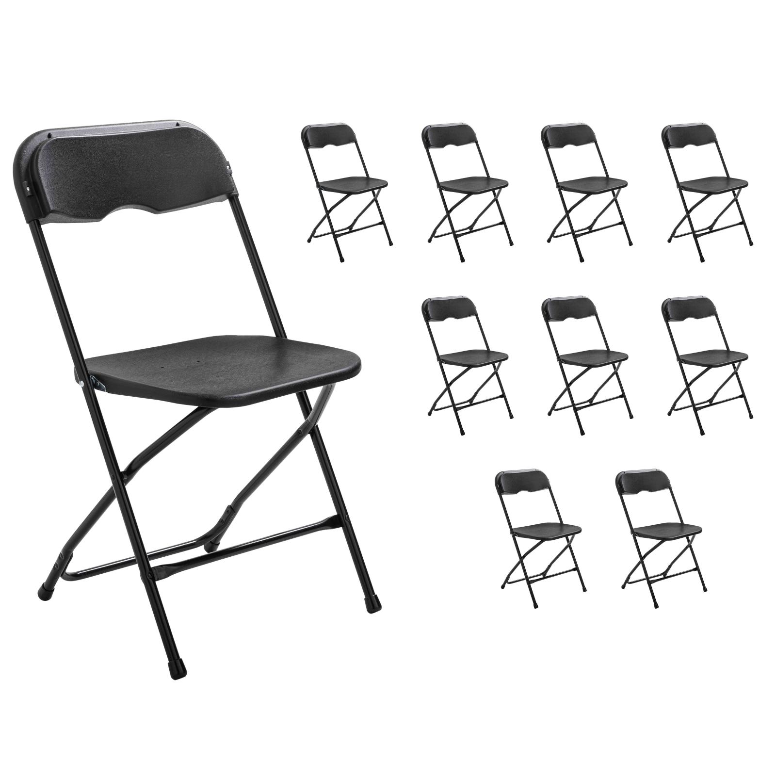 Chaises pliantes noires de réception Lot de 10
