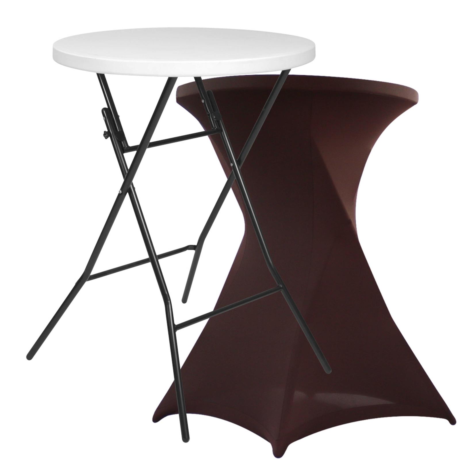Mange debout pliant 110x80 et housse stretch marron Mange debout pliant 110x80 et housse stretch marron