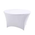 Nappe housse élastique pour table ronde 150cm blanche