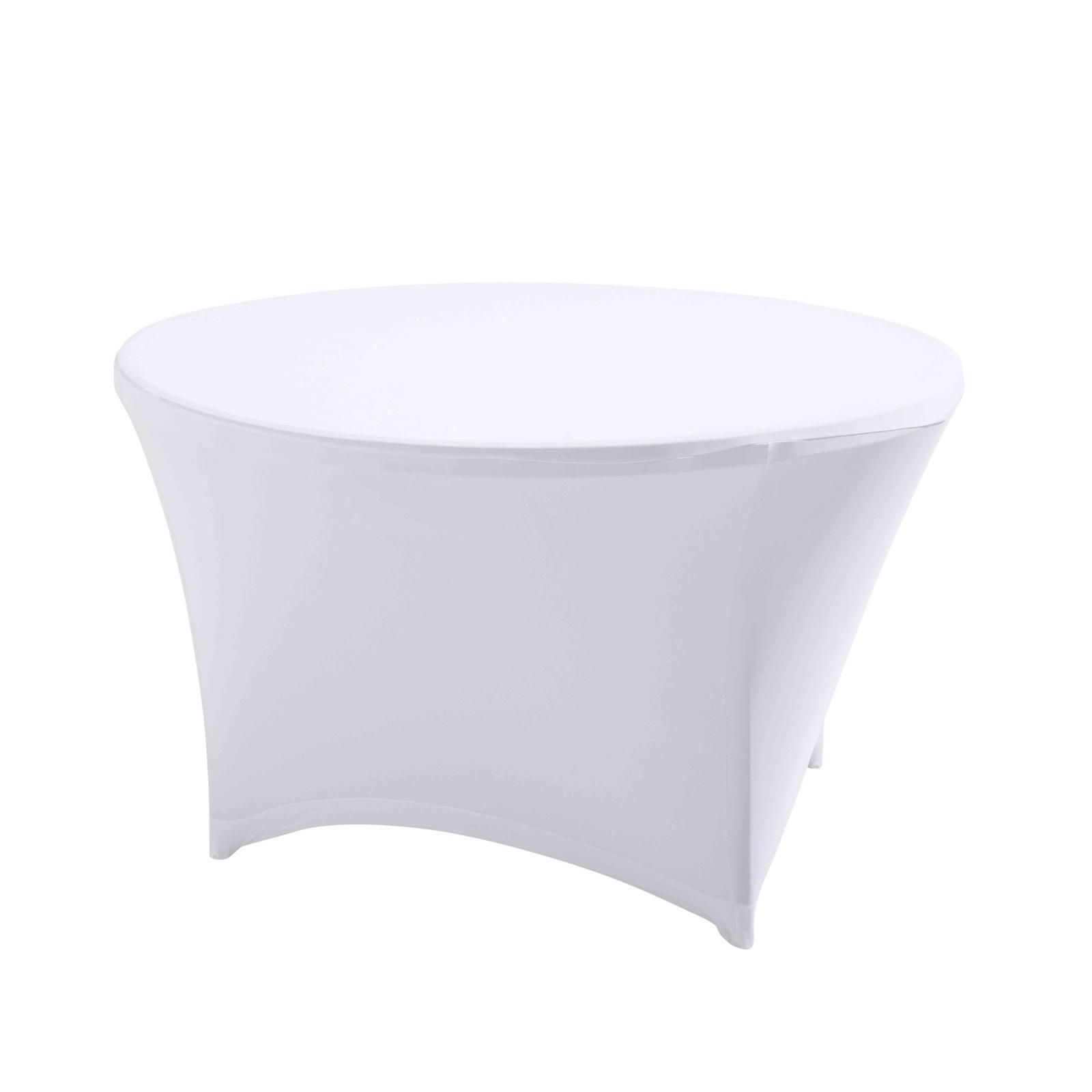 Nappe housse élastique pour table ronde 150cm blanche
