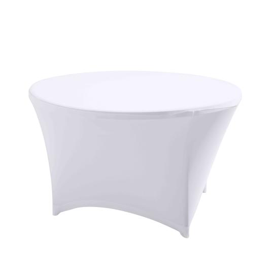 Nappe housse élastique pour table ronde 150cm blanche