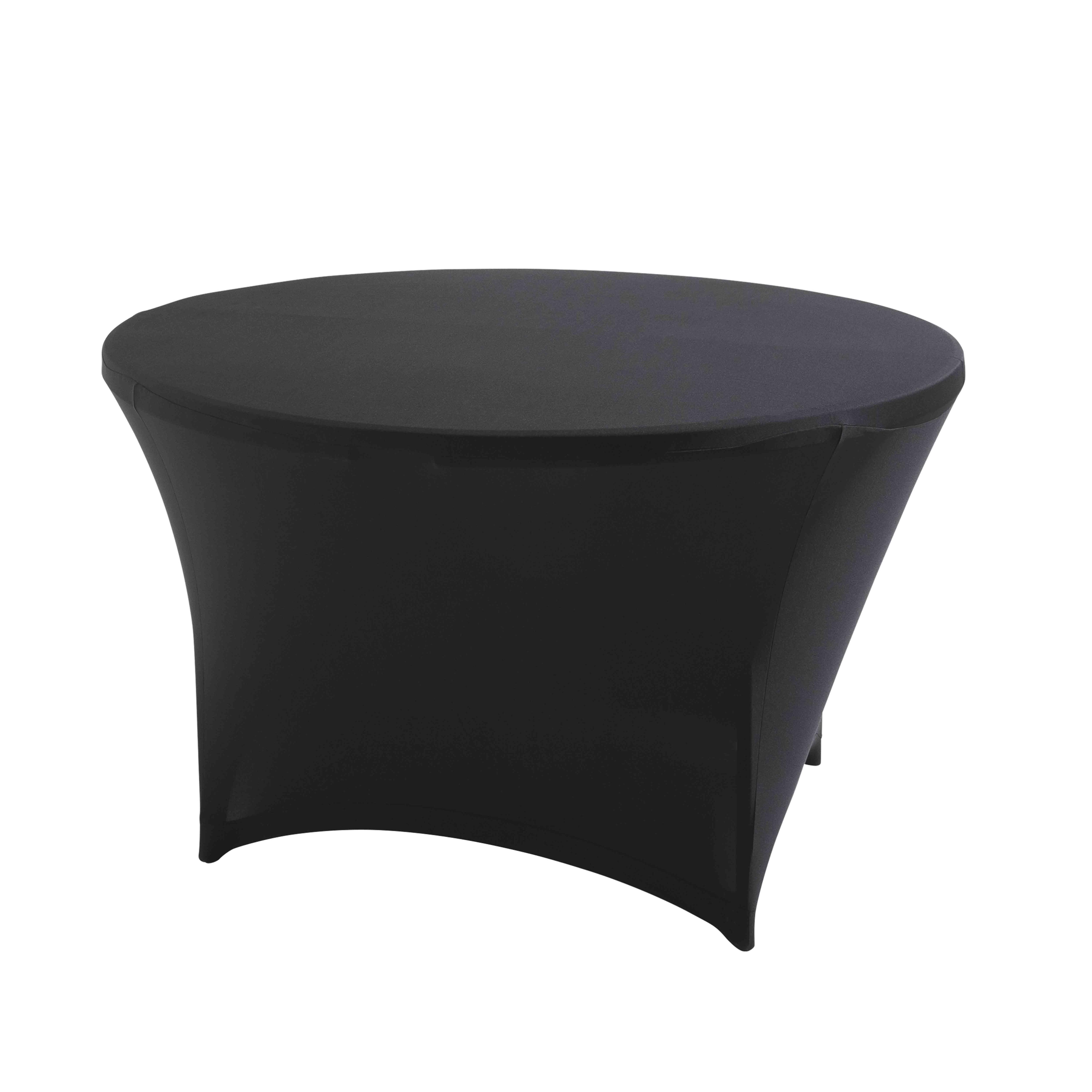 Nappe housse élastique pour table ronde 150cm noire - Elasthanne