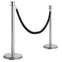 Poteaux de guidage inox et cordon velours noir