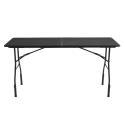 Table pliante noire 180 cm avec 4 réhausses
