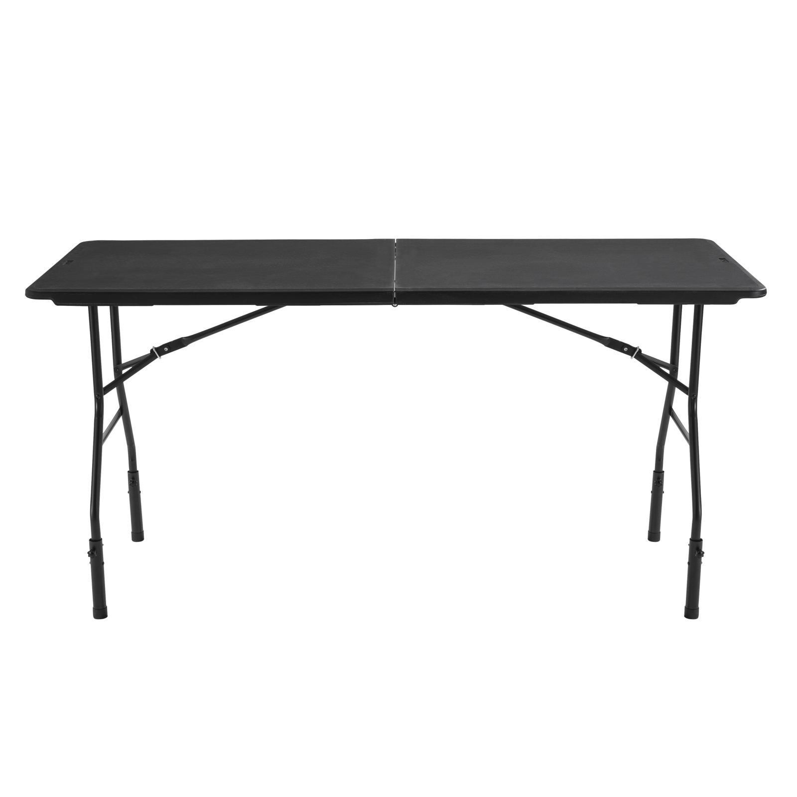 Table pliante noire 180 cm avec 4 réhausses Table pliante noire 180 cm avec 4 réhausses