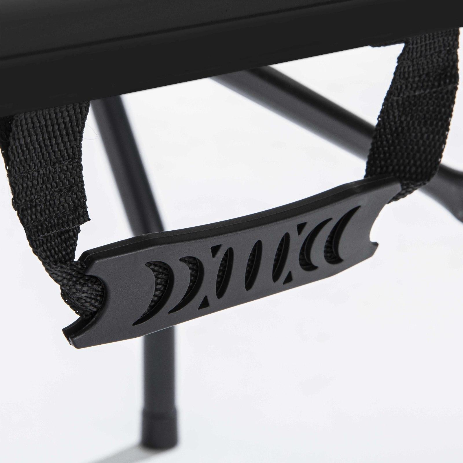 Table pliante noire 180 cm avec 4 réhausses