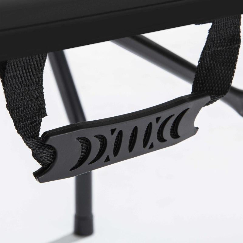 Table pliante noire 180 cm avec 4 réhausses