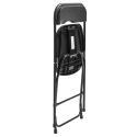 50 chaises pliantes noires+ Chariot de transport