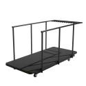 Lot de 18 tables pliantes noires 180 cm + chariot de transport