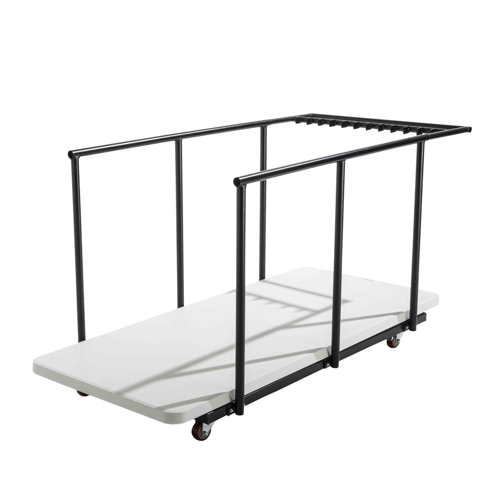 18 tables pliantes monobloc 180 cm et chariot de transport