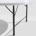 Lot de 6 tables pliantes ronde en PEHD 180 cm + chariot de transport