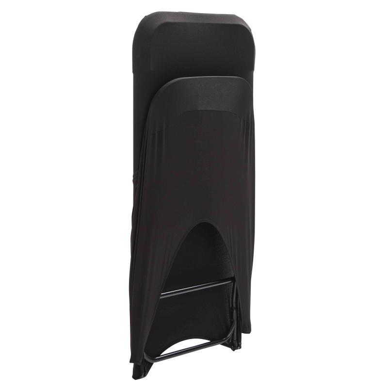 Housse de chaise pliante noire avec ouverture