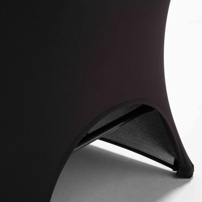 Housse de chaise pliante noire avec ouverture