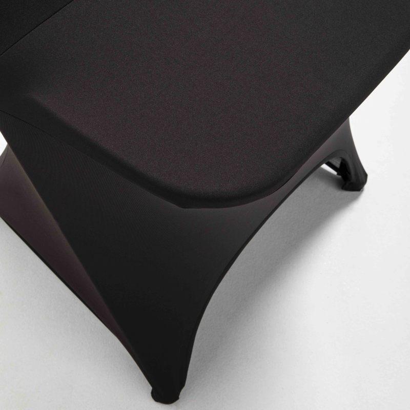 Housse de chaise pliante noire avec ouverture