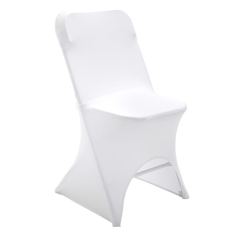 Housse blanche élastique et lavable pour chaise pliante