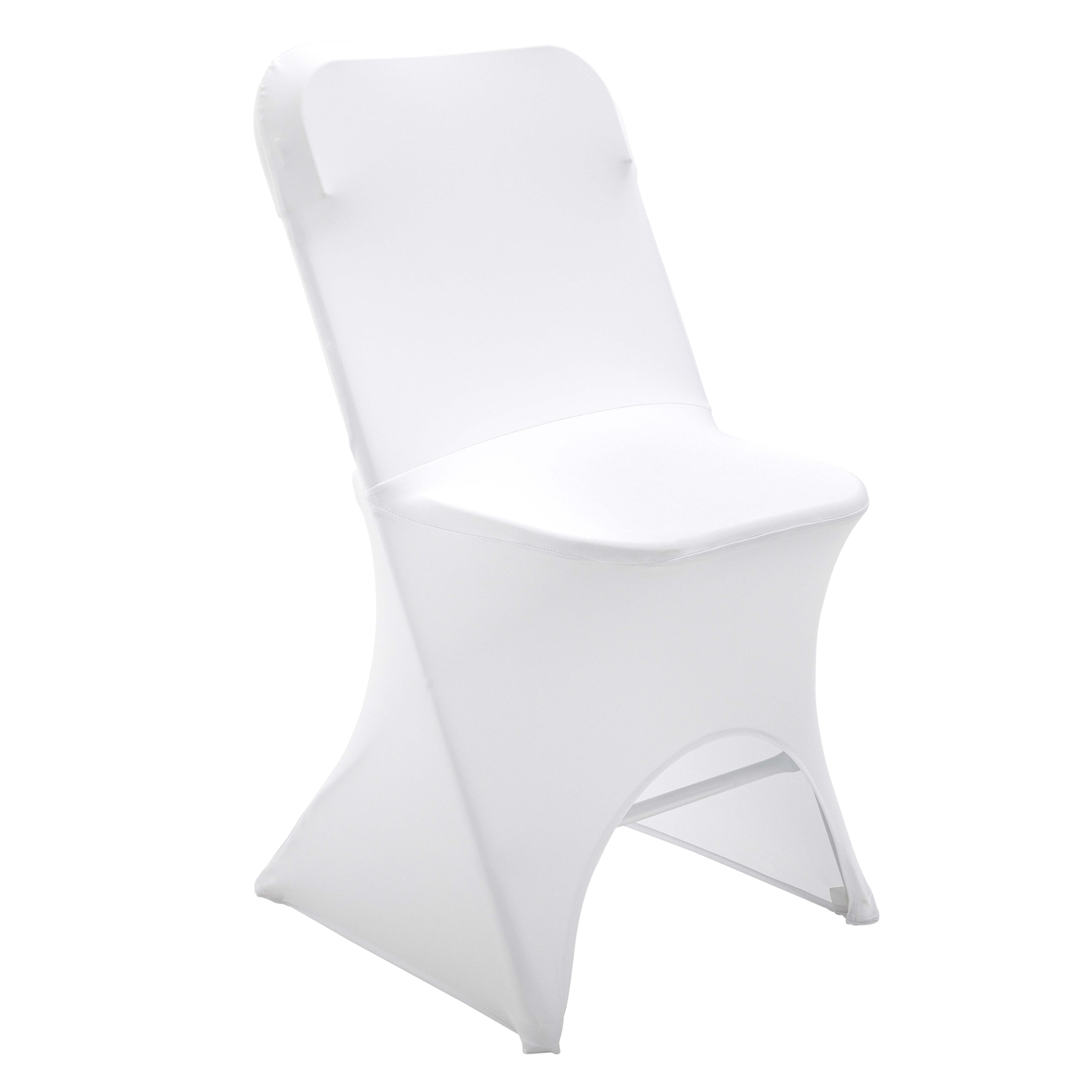 Housse de chaise pliante blanche avec couverture - Elasthanne