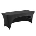 Nappe housse avec ouverture pour table pliante 180cm noire