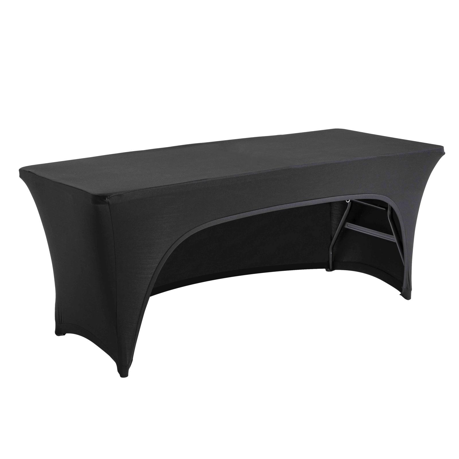 Nappe housse avec ouverture pour table pliante 180cm noire Nappe housse avec ouverture pour table pliante 180cm noire