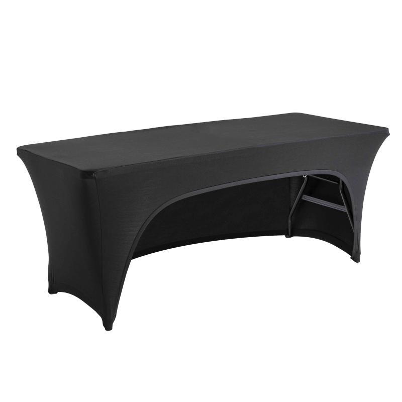 Nappe housse avec ouverture pour table pliante 180cm noire