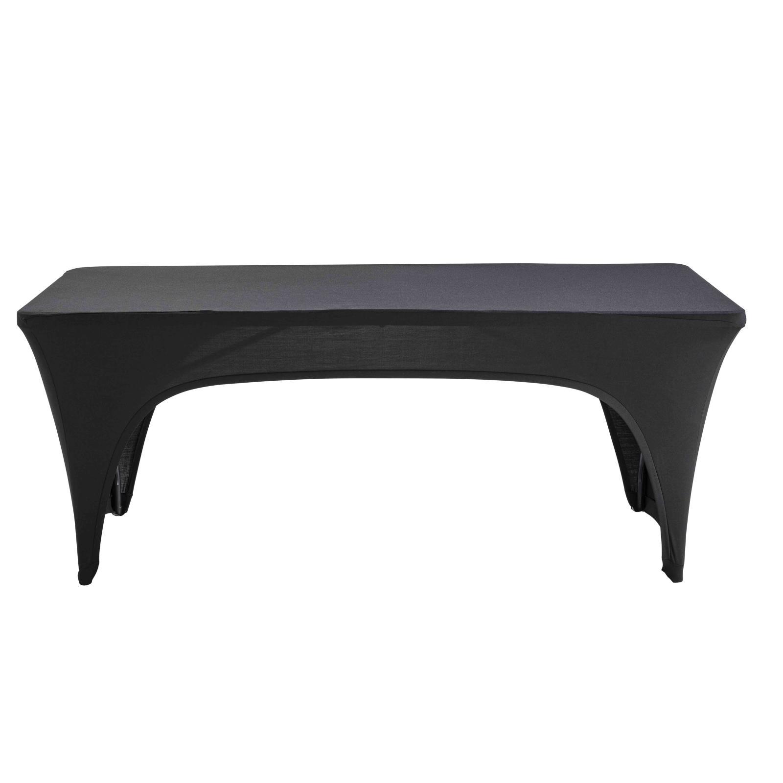 Nappe housse avec ouverture pour table pliante 180cm noire Nappe housse avec ouverture pour table pliante 180cm noire