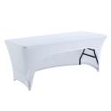 Nappe housse avec ouverture pour table pliante 180cm blanche