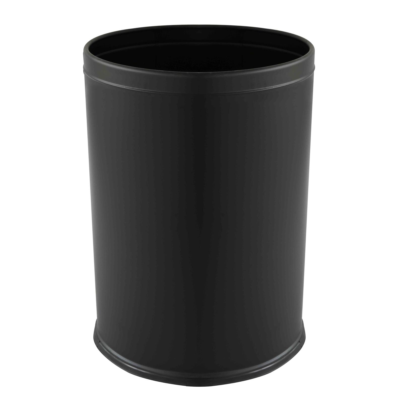 Poubelle ronde en acier noir mat 240 L